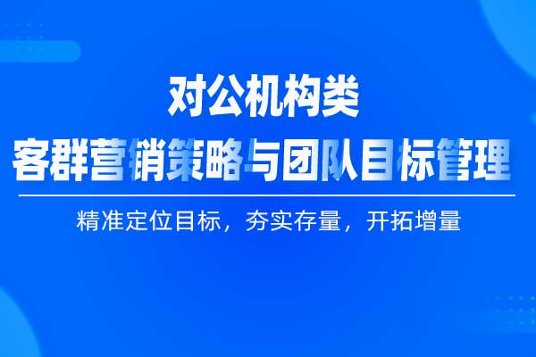 对公机构类客群营销策略与团队目标管理