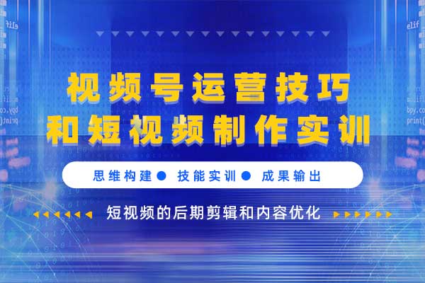 视频号运营技巧和短视频制作实训