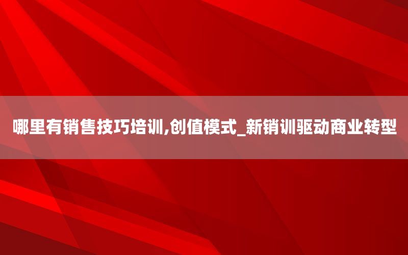 哪里有销售技巧培训,创值模式_新销训