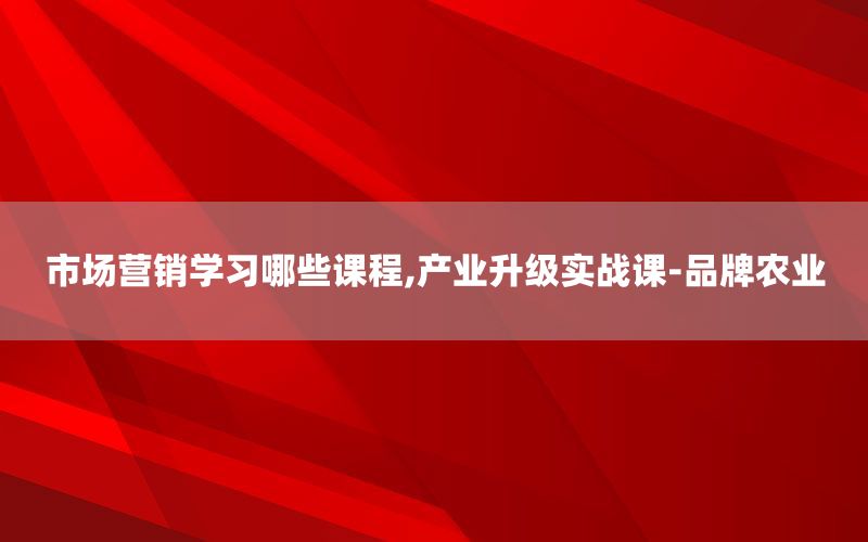 市场营销学习哪些课程,产业升级实战课