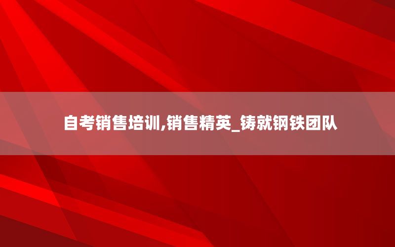 自考销售培训,销售精英_铸就钢铁团队