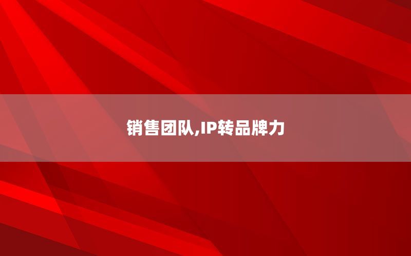 销售团队,IP转品牌力