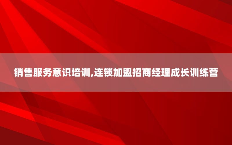 销售服务意识培训,连锁加盟招商经理成